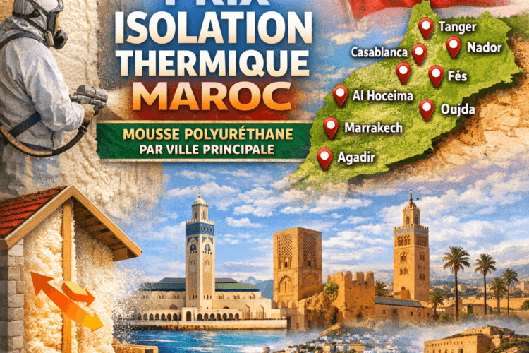 Prix Isolation Thermique Maroc en Mousse Polyuréthane par Ville Principale