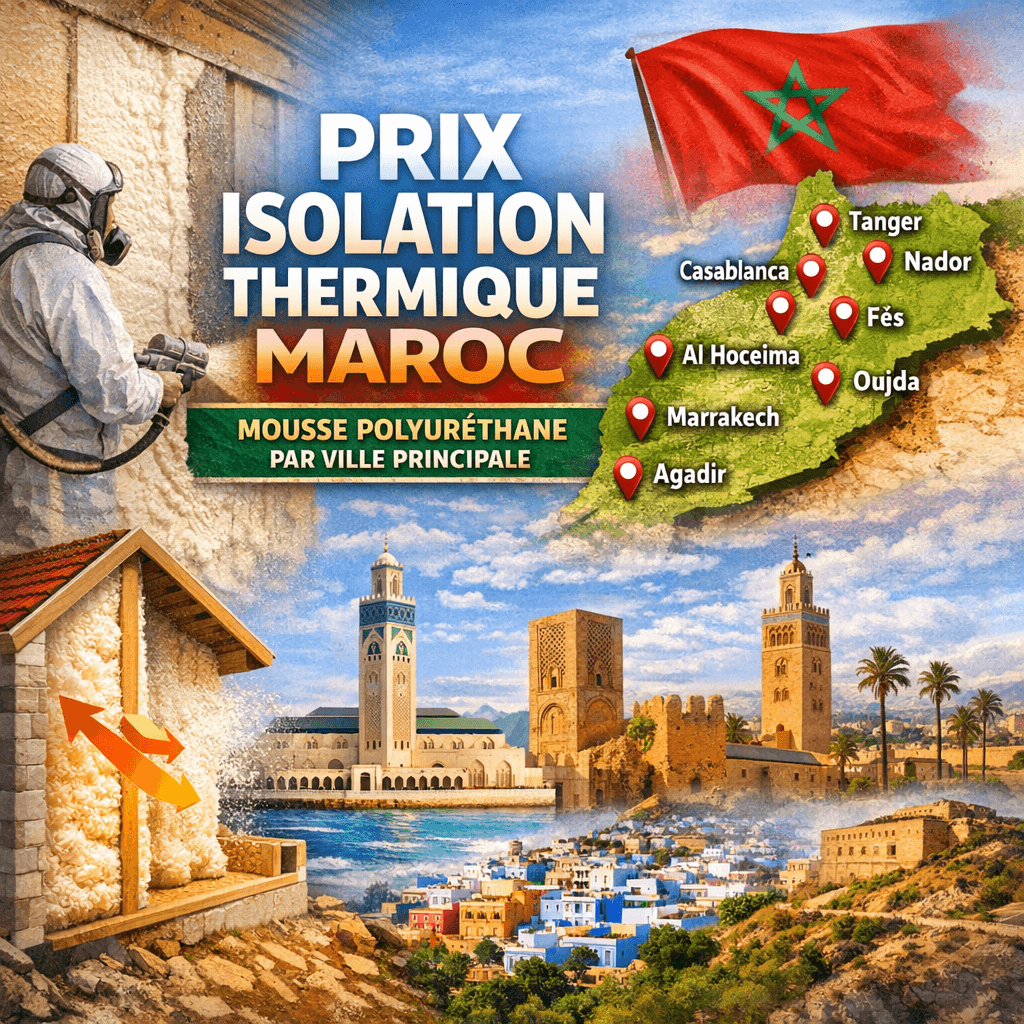 Prix Isolation Thermique Maroc en Mousse Polyuréthane par Ville Principale