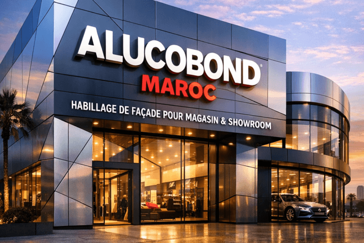 Habillage de Façade Alucobond Maroc pour Magasin et Showroom Moderne