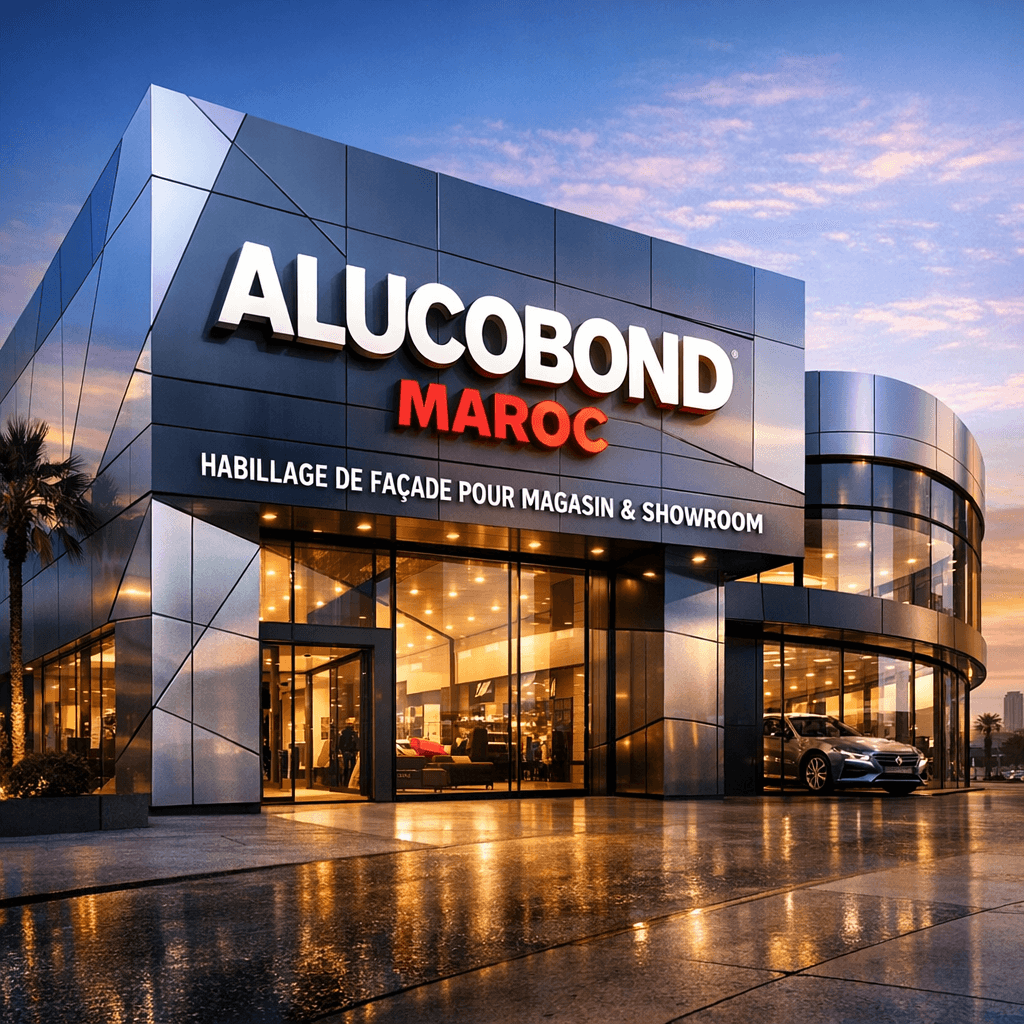 Habillage de Façade Alucobond Maroc pour Magasin et Showroom Moderne