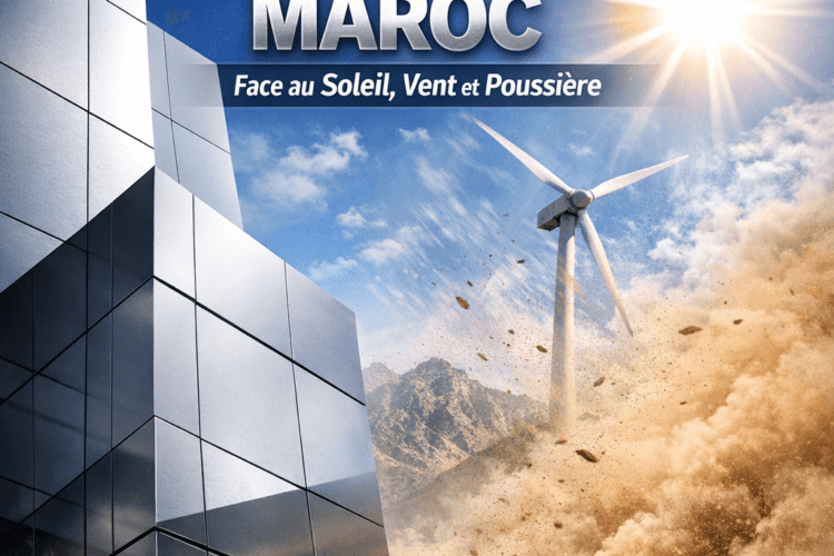 Tenue de l&rsquo;Alucobond au Maroc face au soleil, vent et poussière
